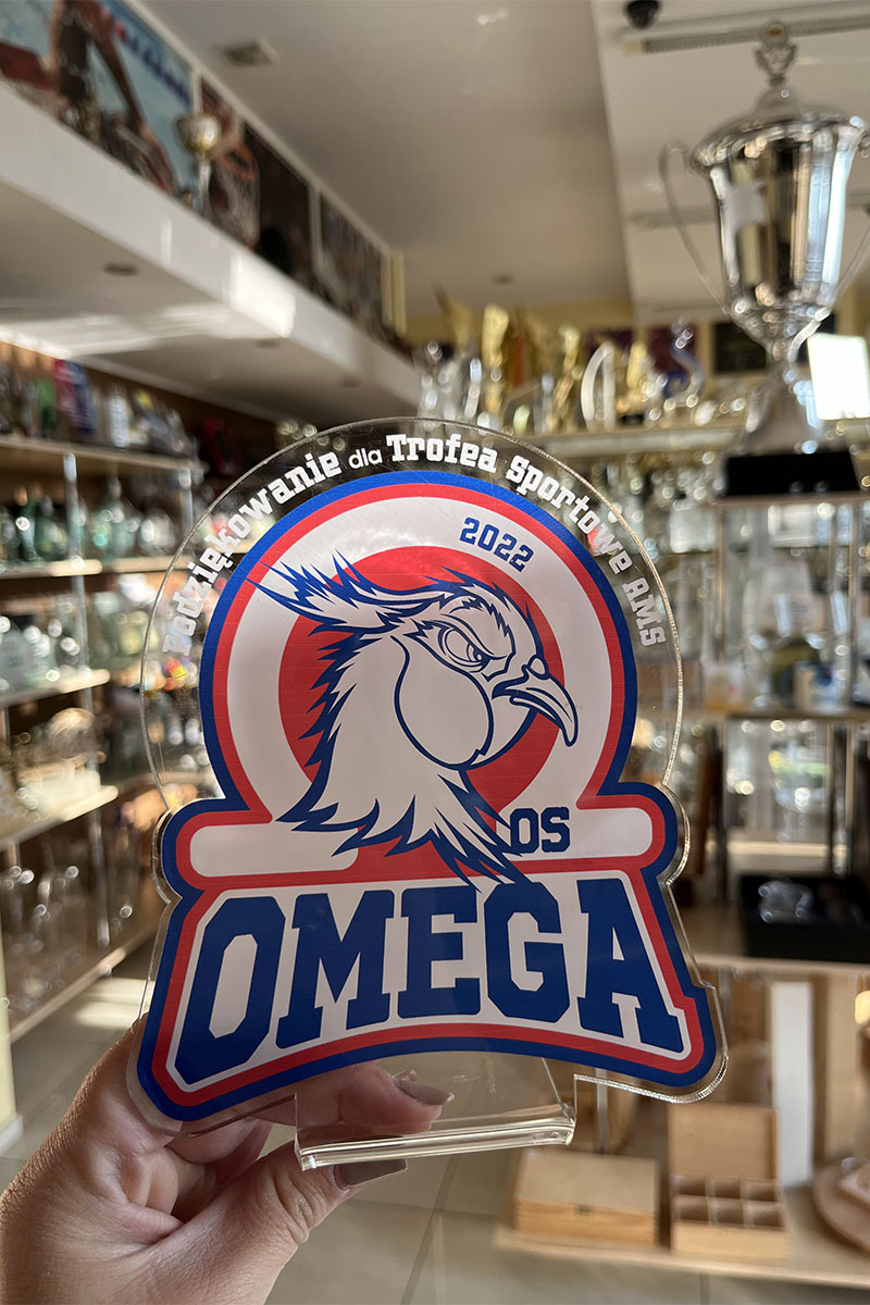 Personalizowana statuetka dla zepsołu speedrowerowego Omega